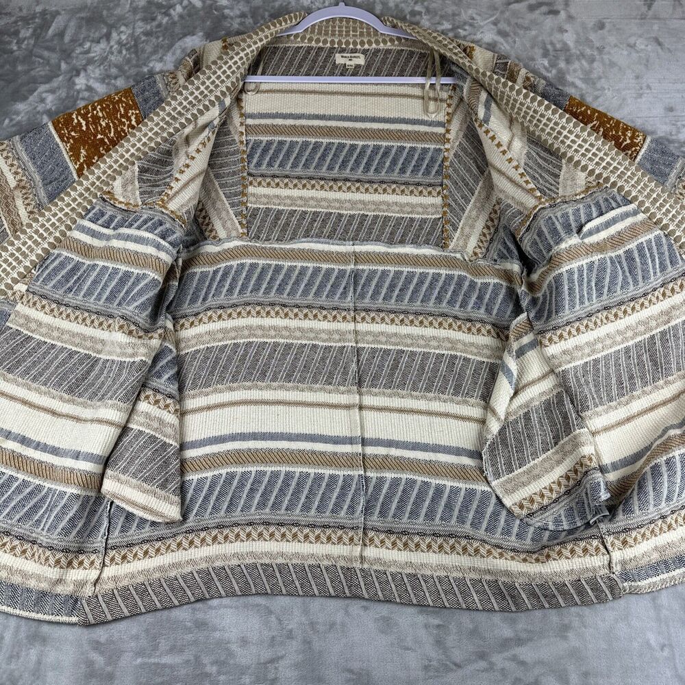 World‎ Market Woven Tapestry Jacket Women's S/M White Tan Blue Lagenlook (0985) - Picture 5 of 12